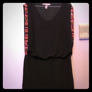 Black dress with sequin trim sleeves